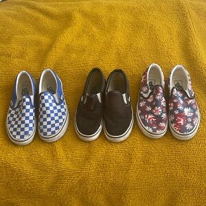Vans slip on 3 pairs